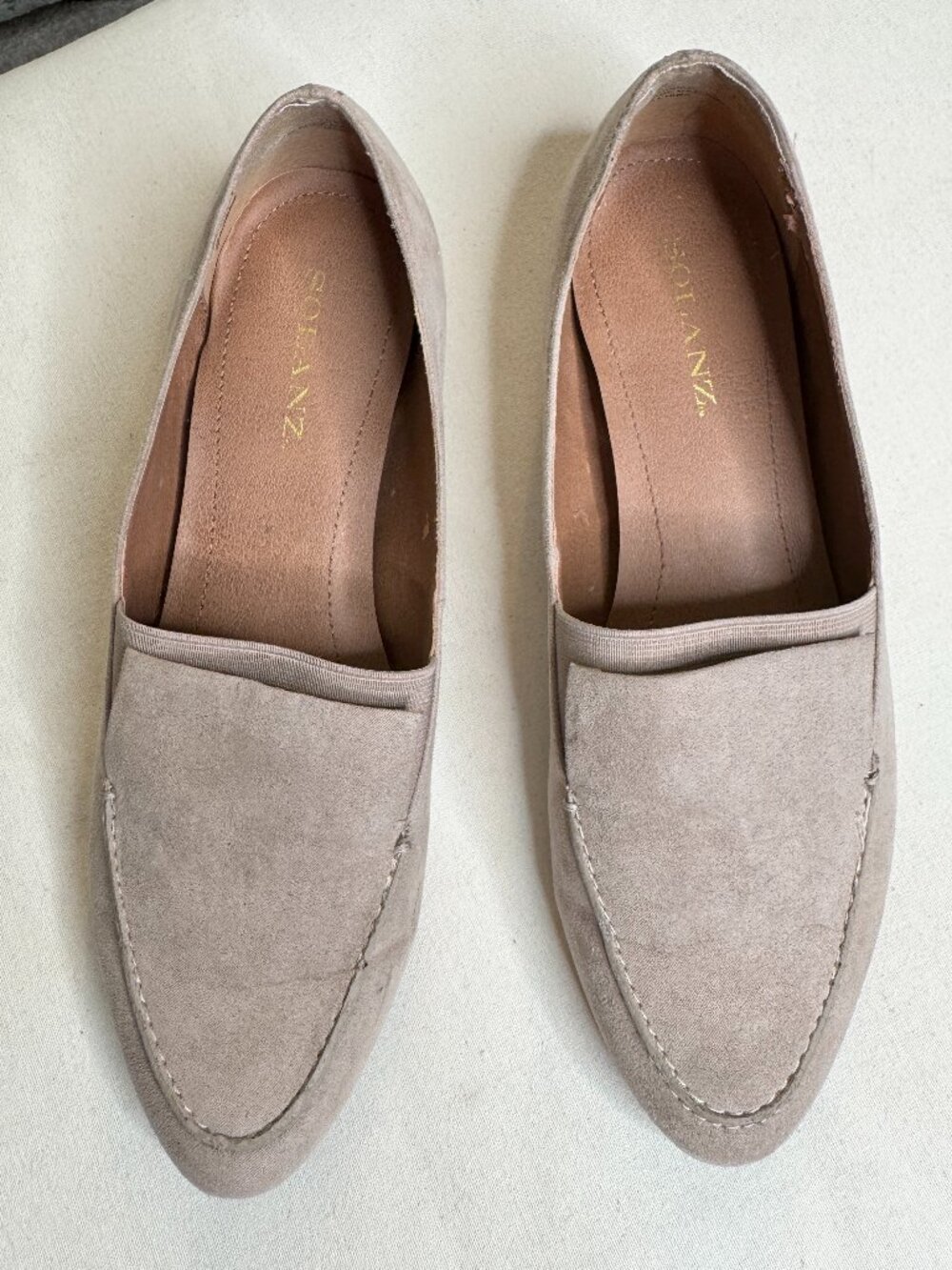 NWOT Solanz Size 8 1/2 Torrid Loafers Beige Suede